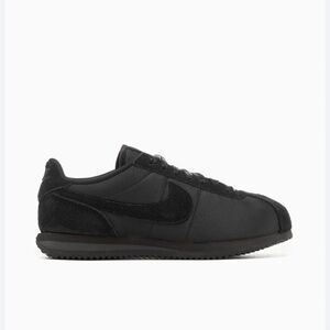 Nike Cortez Tripe Black Suede Low-Profile Runner Sneaker